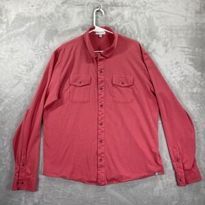 Peter Millar Shirt men's XL Pearl Snap Performance Stretch Lava Wash Jersey Pink